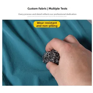 Detail showing wear-resistant and anti-pilling test on breathable quick-dry fabric