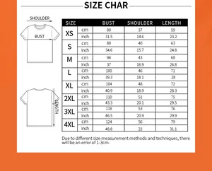 Comprehensive size chart for women's short sleeve T-shirt with measurements in CM and INCH.