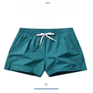 Men's lake blue quick-dry shorts with drawstring and elastic waistband detail