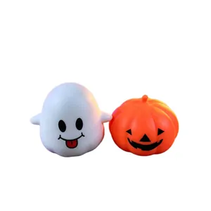 Jouets squishy mignons d'Halloween fantôme et citrouille pour le stress et les cadeaux.