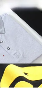 Close-up of premium embroidery and texture on casual breathable quick-dry Polo shirt
