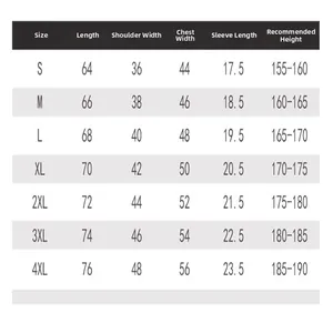 Detailed size chart for men's quick-dry ice ion polo shirt with measurements in cm