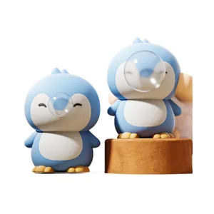 Simpatici giocattoli squishy pinguino blu con design a bolle per alleviare lo stress