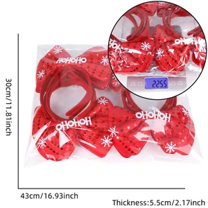 Detailed measurement of size and weight for the Christmas red sequin bow headband set in bag