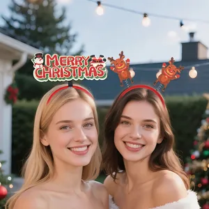 Festive glittery Christmas headbands with Santa and Reindeer designs for adults
