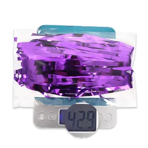 Detailed weight measurement of purple metallic foil fringe tinsel curtain garland