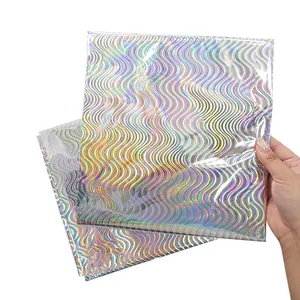 Schimmernde laserholografische Party-Tischdecke mit Wellenmuster für Geburtstage und Hochzeiten