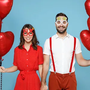 Valentine's Day heart and diamond ring party glasses props for wedding and engagement events