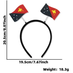 Detailed dimensions and weight of Papua New Guinea flag headband for parties