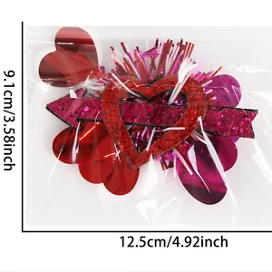 Valentine's Day glitter heart and arrow hair clip decoration, 12.5cm x 9.1cm size.