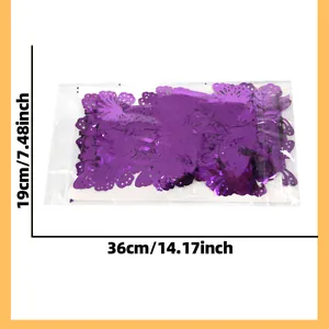 Purple laser cut butterfly rain curtain fringe for party backdrop dimensions 19x36cm