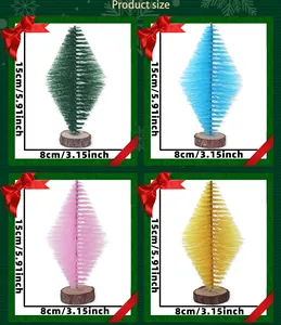 Dimensions du produit pour les mini-sapins de Noël en losange de quatre couleurs variées