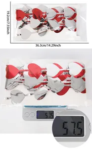 Dimensions détaillées et mesure du poids de 57,5 g du rideau de cœur en aluminium
