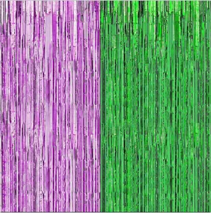 Fantasy Theme Party Decorations Pink Green Holographic Laser Tinsel Curtain Tablecloth Set Shiny Foil Fringe Backdrop Layout Party Layout Supplies