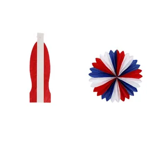 Décoration suspendue en papier alvéolé rouge blanc bleu pour la fête du 4 juillet