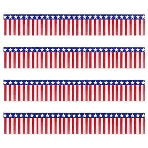 6M American Independence Day fringe banner with red, white, and blue star-stripe pattern