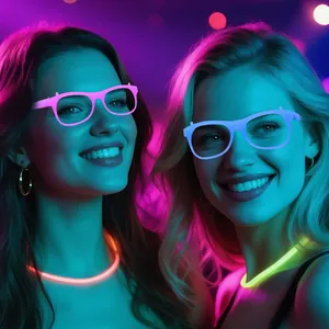 Gafas LED de neón fluorescentes para fiestas y eventos de discoteca, accesorios brillantes