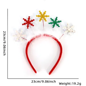 Product detail view showing dimensions and weight for the Christmas snowflake headband