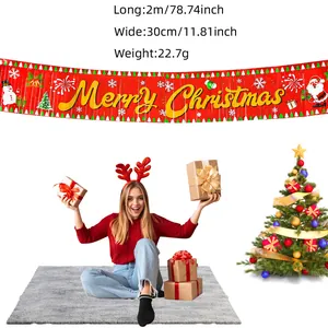 2m Merry Christmas fringe banner for festive wall decoration and parties