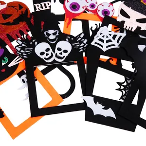 Set of Halloween felt switch stickers featuring pumpkin, skull, and ghost designs
