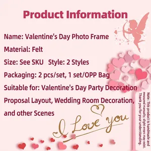 Valentine's Day felt photo frame for anniversary party and indoor atmosphere decoration