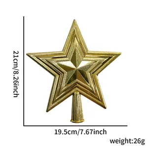 Dimensions et poids détaillés de l'étoile de cime de sapin de Noël dorée