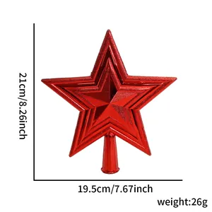 Dimensions détaillées pour la décoration de cimier de sapin de Noël étoile rouge