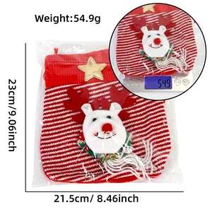 Vue détaillée du sac à bonbons de Noël renne montrant les dimensions et le poids 54,9g
