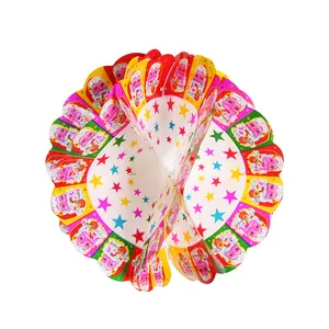 Festive Christmas honeycomb ball ornament with Santa Claus and colorful star designs