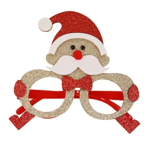 Decoratieve kerstbril met kerstmanontwerp en glitterafwerking voor themafeestjes