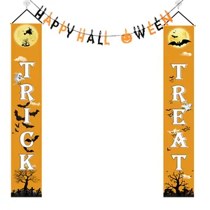 Halloween party decoration set with Trick or Treat banners and Happy Halloween garland