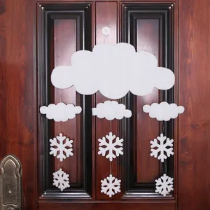White foam cloud and snowflake hanging decoration for Christmas wall or ceiling