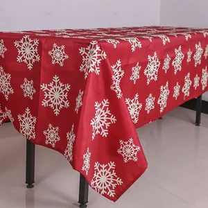 Tovaglia Natalizia con Fiocchi di Neve Rettangolare in Poliestere per Tavolo da Pranzo Festa Decorazione Festiva Casa Cucina