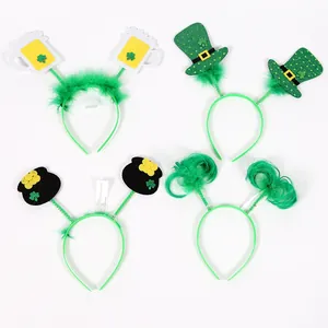 Cerchietto per il Giorno di San Patrizio Decorazione per Feste del Festival Irlandese Verde Cappello a Trifoglio Pentola Oro