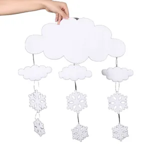 White foam cloud and snowflake hanging ornament for Christmas ceiling or shop decoration