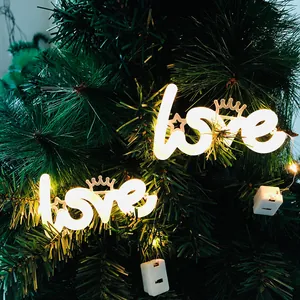 Romantisch LED LOVE Letter Decoratieve Lamp Met Kroon En Ster Warm Wit Batterij Aangedreven Licht Voor Aanzoek Valentijnsdag