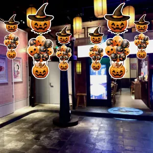 Halloween Paper Hanging Decorations Pumpkin Ghost Bat Witch Castle Ornaments For Bar Mall Party Atmosphere Decor