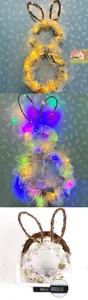Ghirlanda di coniglio pasquale fatta a mano con luci LED, dettaglio peso del prodotto 170,3 g