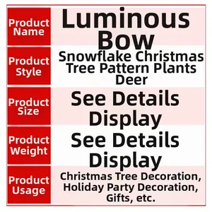 Tableau détaillé des paramètres pour le nœud de Noël lumineux avec motifs