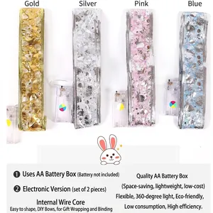 Rubans lumineux LED de Pâques à motifs de lapins et d'œufs pour décorations de fête