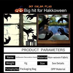 Halloween vliesgeest handstickers voor griezelige raamdecoratie DIY decoratieset