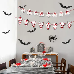 Ghirlande di carta di Halloween con fantasmi e teschi per decorazione di feste spaventose