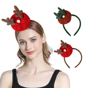 Christmas Reindeer Antler Headband Festive Party Decor For Kids Adults Cute Deer Horn Hair Band Pompom Xmas Accessory
