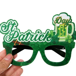 St. Patrick's Day shamrock novelty glasses for Irish party photo props