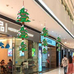 Christmas tree hanging ornaments with snowman and reindeer for mall ceiling decoration