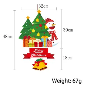 Decorazione natalizia a sospensione pupazzo di neve e albero 48cm x 32cm 67g