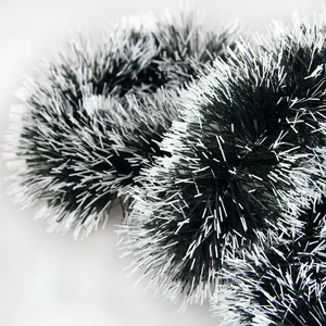 9cm wide black and white Christmas tinsel garland for party and holiday home decoration