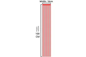 Detailed view of 18cm wide red rain silk fringe streamer with 100cm height for party