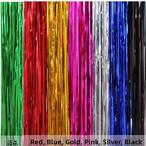 Foil fringe curtain tinsel backdrop for party decoration in various vibrant colors