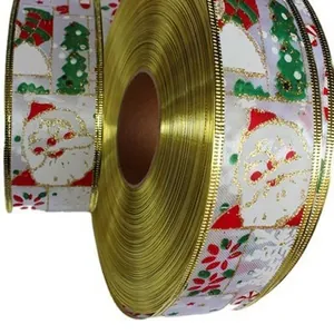 Decoratief kerstlint van 100 yard met de Kerstman en feestelijke boompatronen